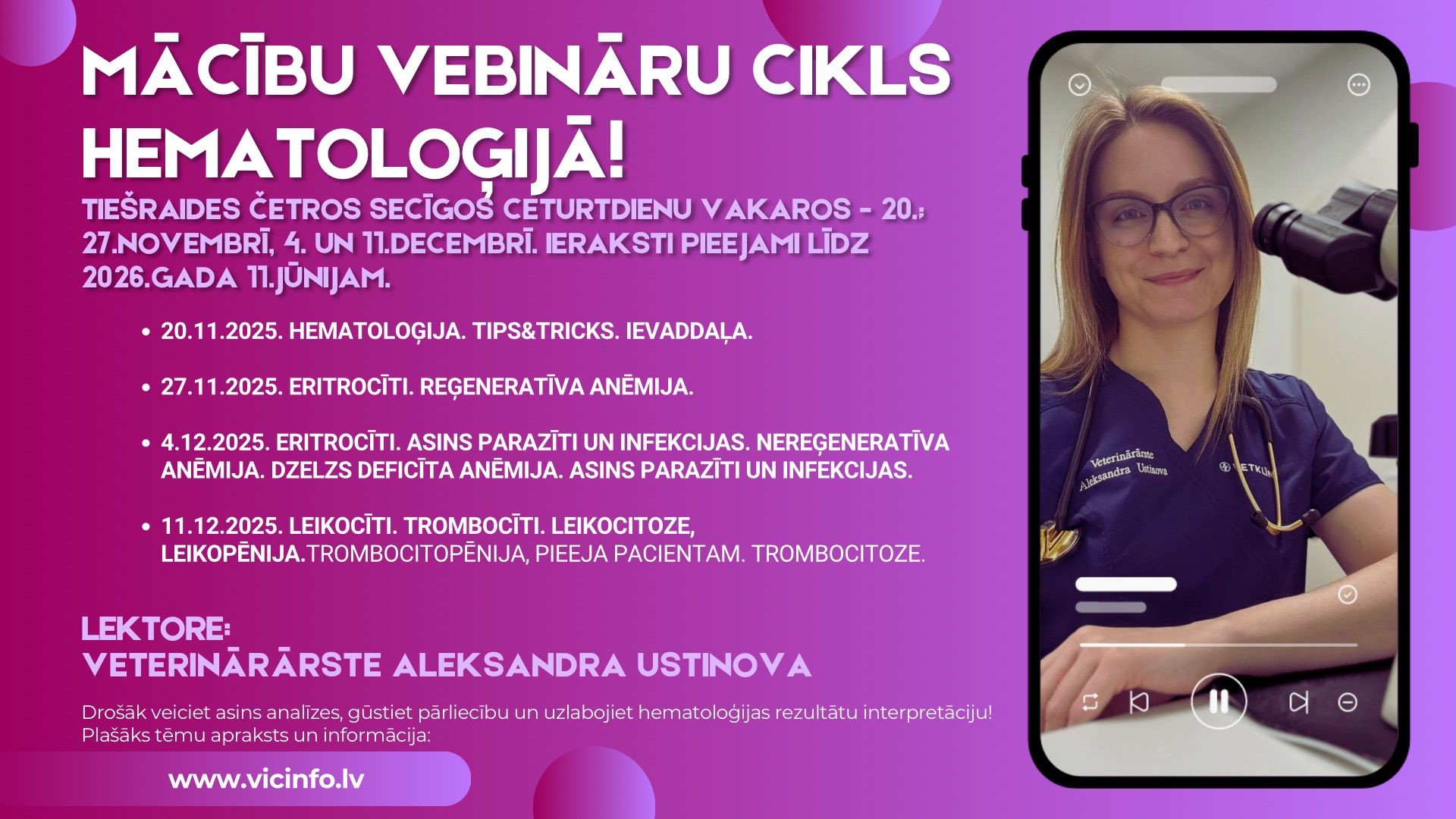 Mācību vebināru cikls hematoloģijā